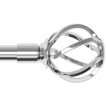 Long Curtain Rods 72-144 with Twisted Cage Finials, Decorative Heavy Duty Curtain Rods for Windows with Brackets
