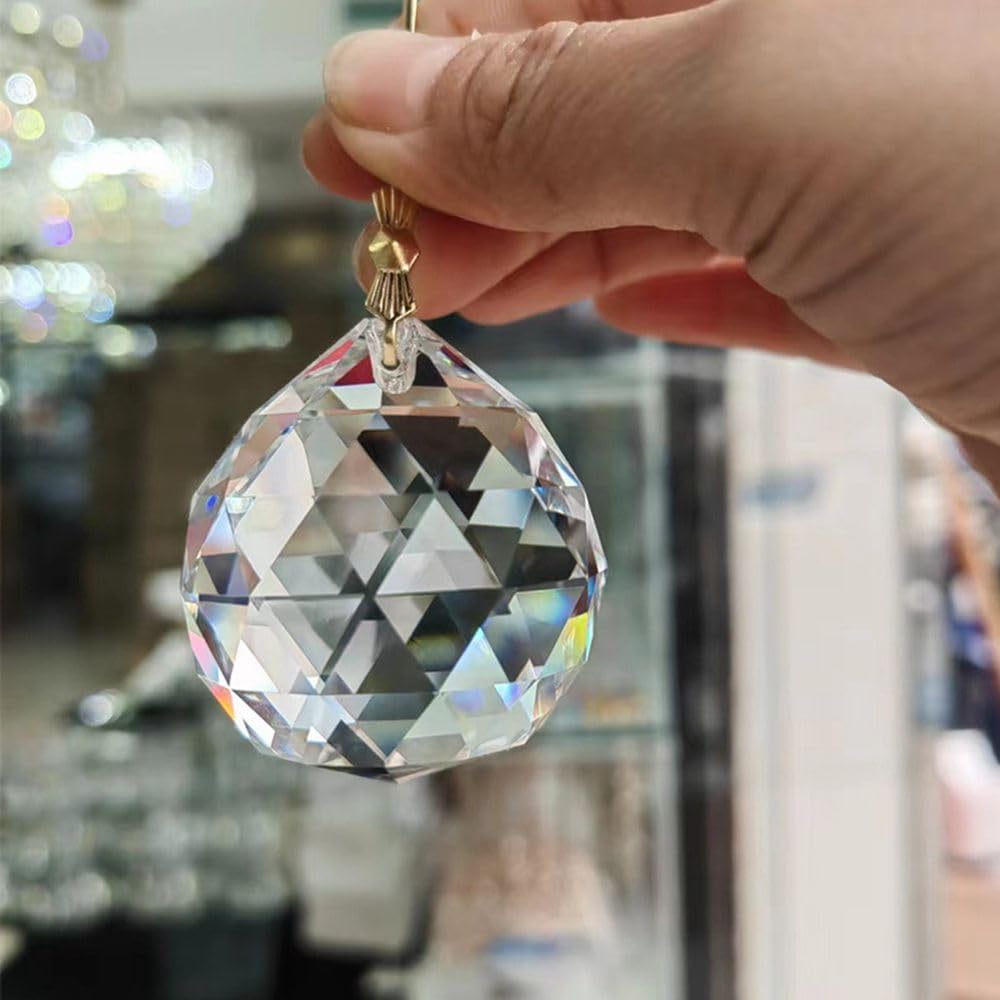 80mm Large Crystal Prism Suncatcher for Windows Hanging