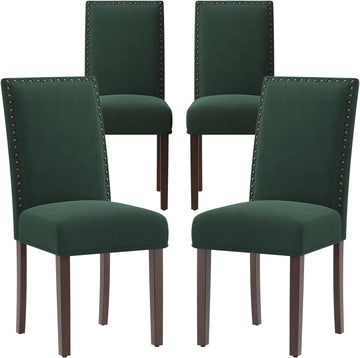 Green Velvet Dining Chairs Set of 4