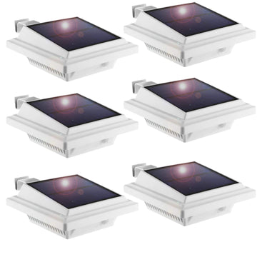 Solar Powered Gutter Lights Waterproof Outdoor Dusk to Dawn 25 LED Deck Fence Wall Stair Step and Yard Cool/Warm