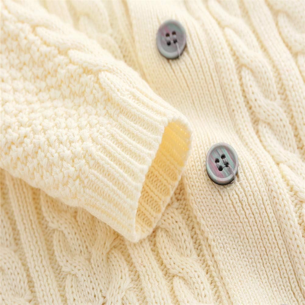 New Born Baby Boy Fall Winter Clothes Cable Knit Sweater Romper Jumpsuit Outfits