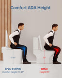 Smart Toilet Bidet with Auto Open Close,Foam Shield,1000G MaP Flush Score,ADA Comfort Chair Height,Blackout