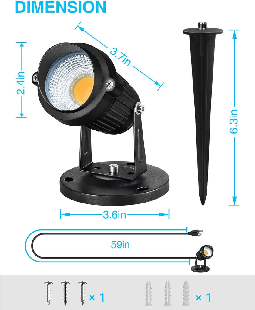 Dusk to Dawn Outdoor Lighting 120V LED Spot Lights Outdoor Landscape Spotlights with Photocell Sensor Waterproof