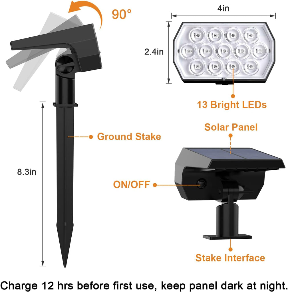 Color Changing Solar Lights Outdoor, IP68 Waterproof, RGB, 6 Pack | 7 Lighting Modes, Multicolor Solar Halloween