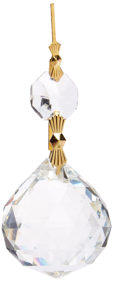 Designs Chandelier Clear Crystal Prism Pendants Balls Faceted Ball with Polished Brass Connectors, 2 inch, Clear K9