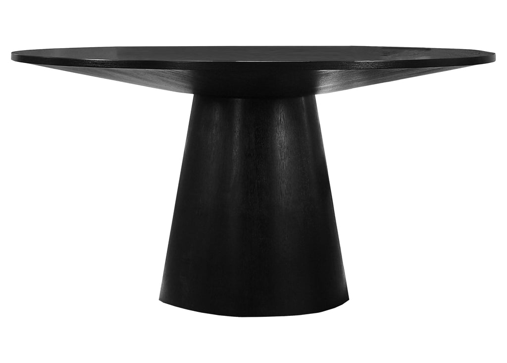 Terra 59" Transitional Round Dining Table with Pedestal Base, Black