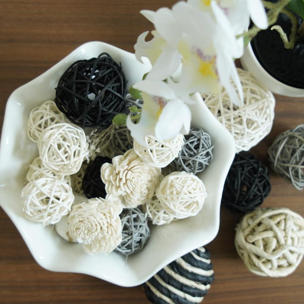 Large Decorative Balls for Bowls, Black White