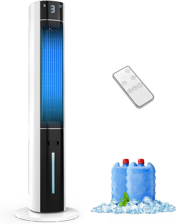 Evaporative Air Swamp Cooler - 38inch Cooling Fans that Blow Cold Air, Portable Tower Fan with 3L Water Tank