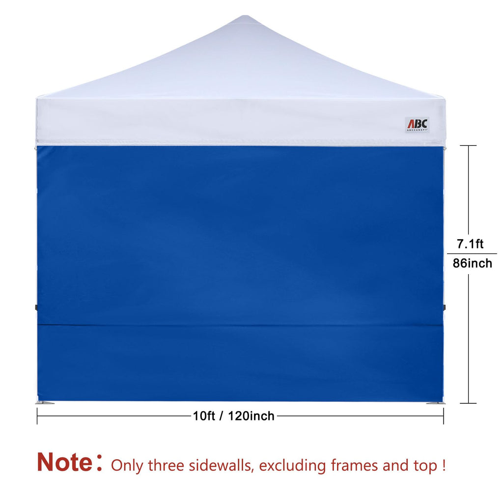 Instant Canopy SunWall 10x10 FT, 3 Pack Sidewall Only, Royal Blue