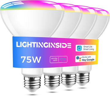 Smart Light Bulbs 1100LM, BR30 E26 Smart Bulb Compatible with Alexa/Google Assistant/SmartLife, 12W 75W Equivalent