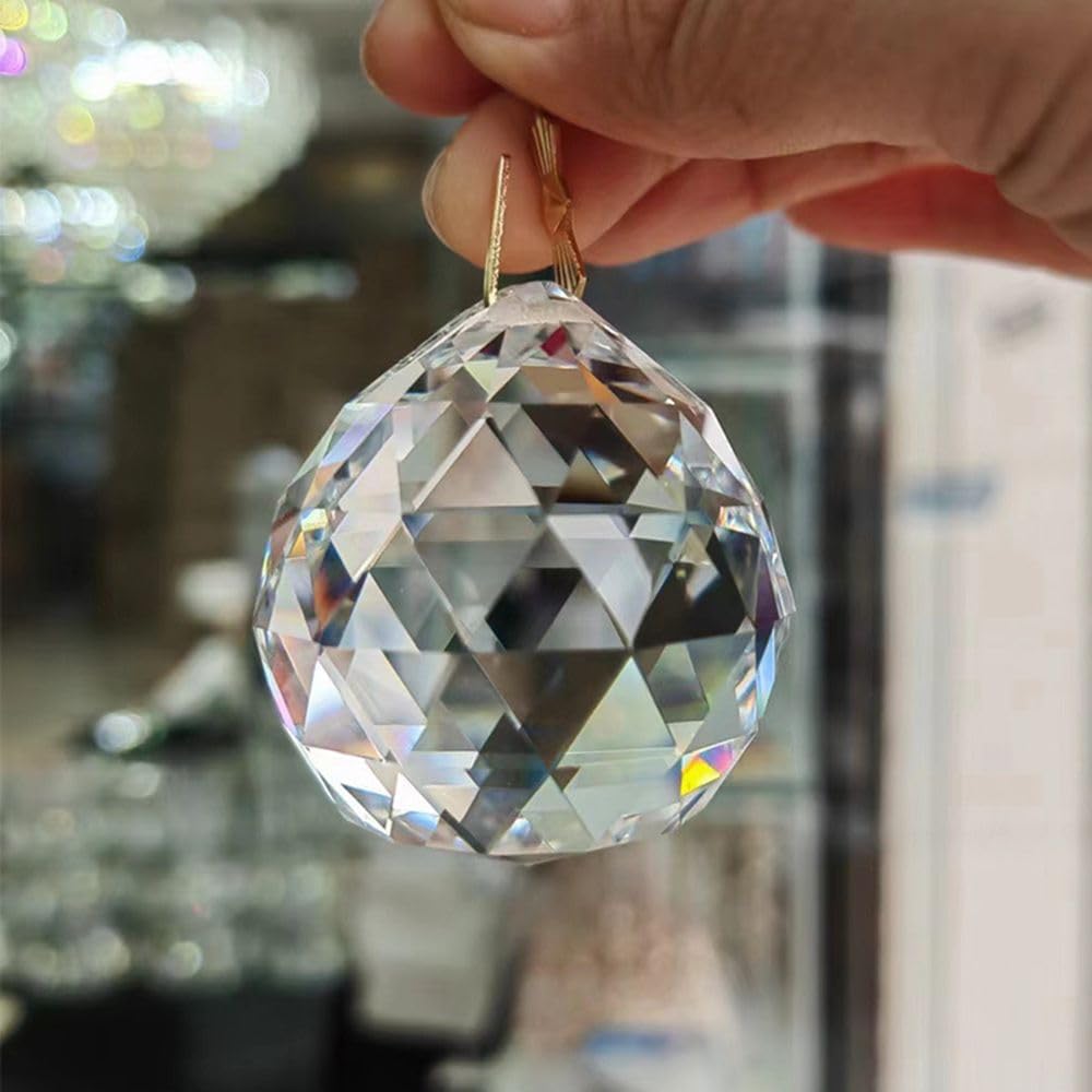 80mm Large Crystal Prism Suncatcher for Windows Hanging