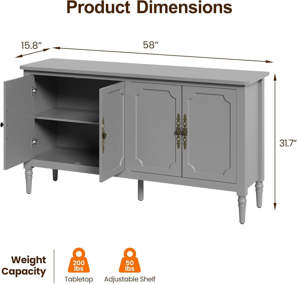 Sideboard Buffet Cabinet with Storage, Kitchen Buffet Cabinet
