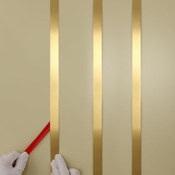 Gold Metalized Brushed Finish Molding Trim, Peel and Stick Strip for Mirror Frame, Wall, Fireplace and Home DIY