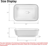 Bathroom Vessel Sink Rectangle Above Counter Porcelain Ceramic Sink Top Mount Rectanglar Countertop Sink for