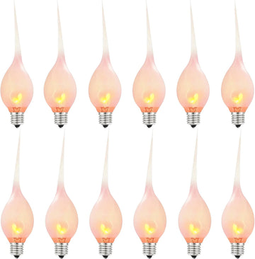 Christmas Flicker Flame Candle Light Bulbs, Country Style Silicone Dipped Flickering Replacement Bulbs for Electric