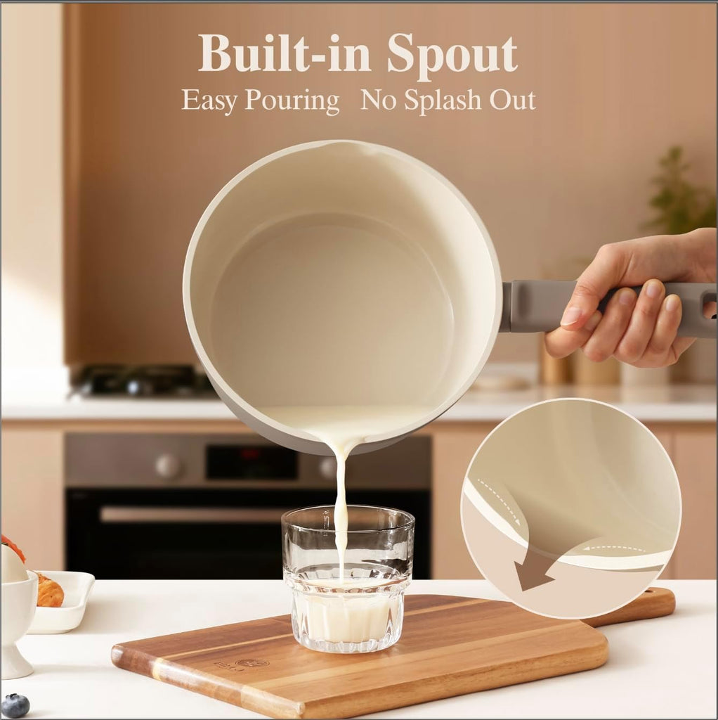 Ceramic Pots and Pans Set Nonstick, 20Pcs Cookware Set, Taupe | Non Stick Ceramic Coating, Non-toxic Healthy Kitchen