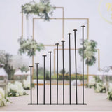 9-Piece Black Floor Candle Holders Set - 42" Tall Tiered Candelabra, Adjustable Iron Tealight Stands, DIY Home Decor