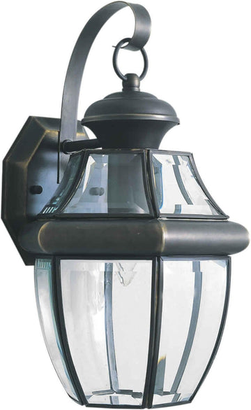Traditional Outdoor Wall Lantern with Clear Beveled Glass - Royal Bronze