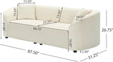87.50" Velvet Curved Oversized 2 Seater Sofa, Upholstered Couch Chair, Soft Seating Lounge Sofa