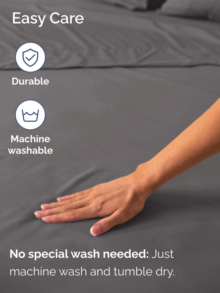 CGK Extra Deep Queen Single Fitted Sheet Only - Dark Grey