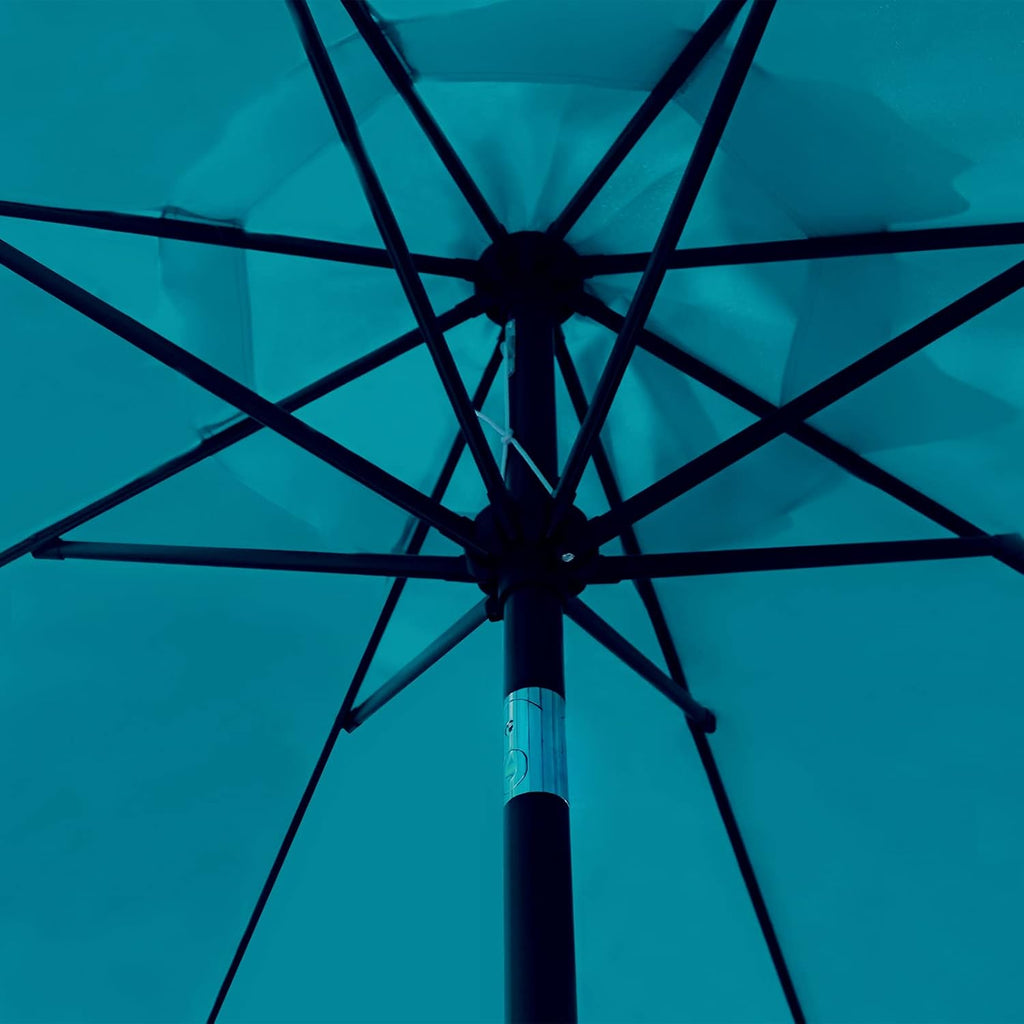 9' Patio Umbrella Outdoor Table Umbrella with 8 Sturdy Ribs (Teal Blue)
