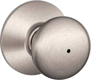 Plymouth Bed/Bath Privacy Door Knob with Lock, Satin Nickel