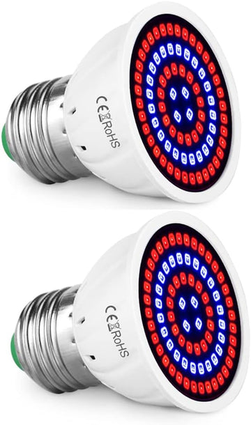 2 Pack Par16 LED Grow Light Bulb,Plant Short Neck Light Bulbs E27 Base,5W Grow Bulb 50W Equivalent, Grow Light