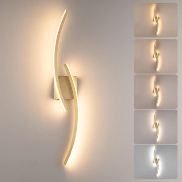Hardwired Modern LED Wall Light Fixtures, 3000~6000K Modern 5CCT Wall Sconce for Living Room, 31.5IN Indoor Wall