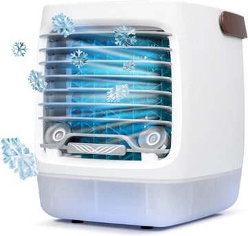 2.0 Evaporative Air Cooler for Room - 4-Speed Mini Portable Swamp Coolers with Humidifier | Indoor Personal Cooling