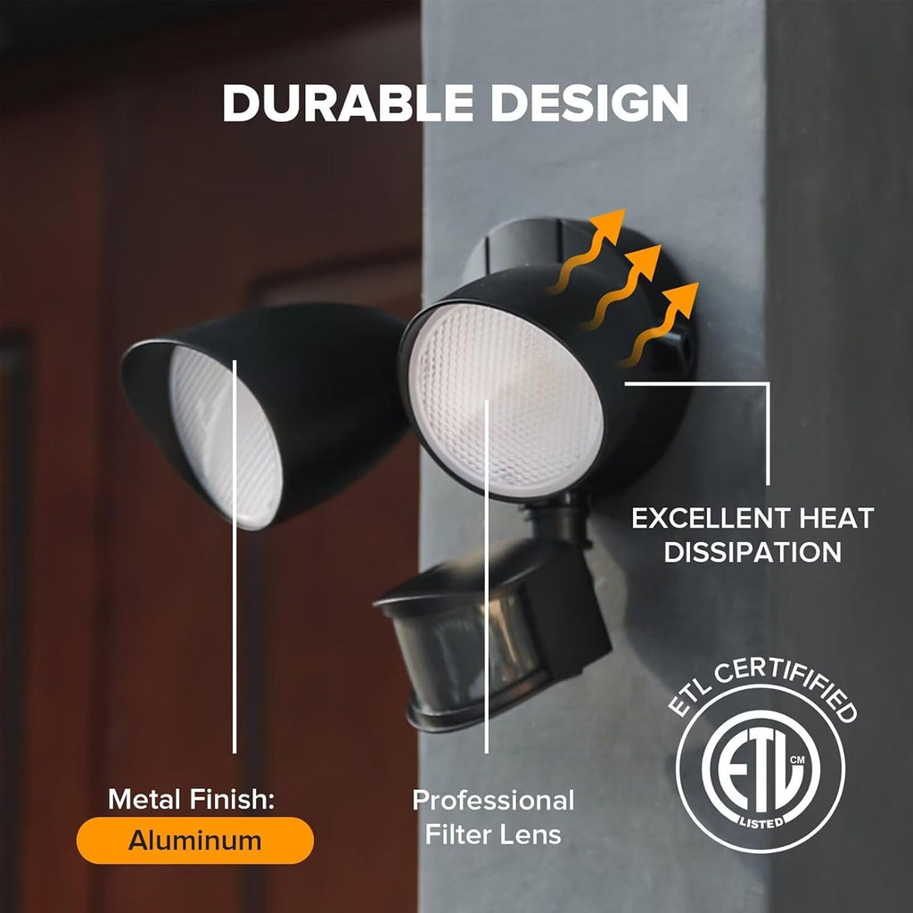 2 Pack 32W 3500 Lumen LED Security Lights Motion Sensor Light Outdoor, 5000K Daylight, IP65 Waterproof, Dusk to Dawn