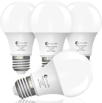 A19 LED Light Bulbs,60 Watt Equivalent Daylight 5000K with E26 Base,Efficient 9W,800 Lumens Non-Dimmable LED Bulbs