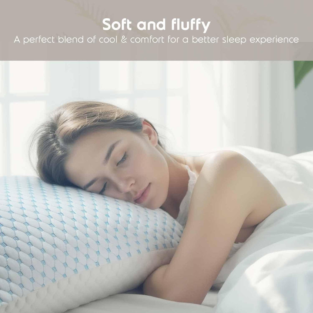 Cooling Body Pillow for Sleeping 1 Pack, Luxury Shredded Memory Foam Body Pillows, Adjustable Cold Gel Pillows for