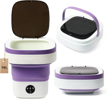 Mini Portable Foldable Washer - 16L Portable Washing Machine, Spin dryer, Small Folding Washing Machine 3 Cleaning