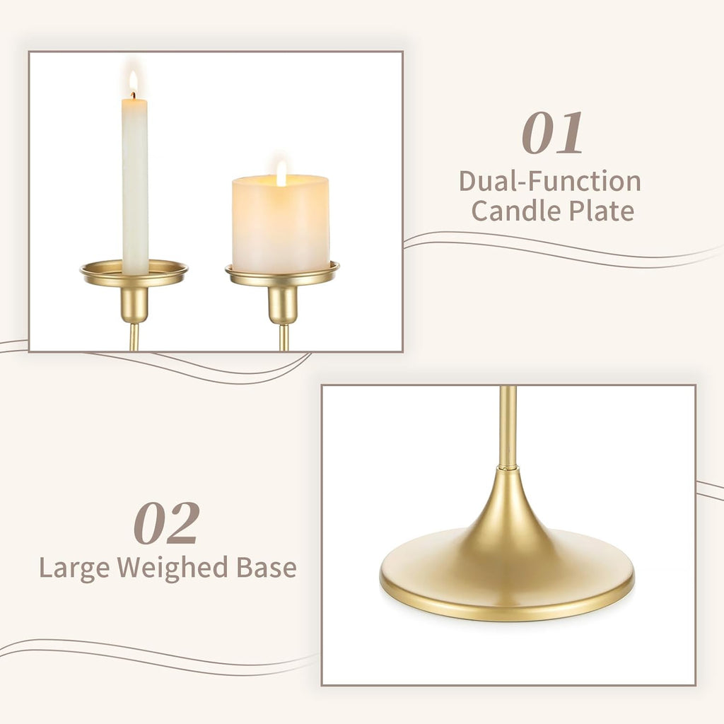 Candelabratick Holders for Taper Pillars - 27 inch Metal Candle Holder