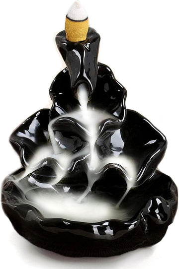 Waterfall Incense Burner, Backflow Incense Holder with 10 Cones