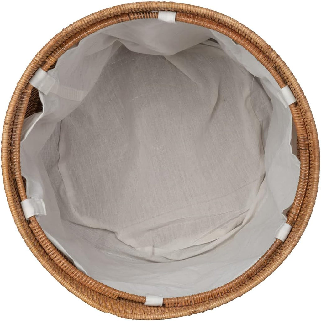 Loma Round Rattan Hamper & Laundry Basket with Lid - Stylish Storage Decor Wicker, Storage Hamper - Organizer &