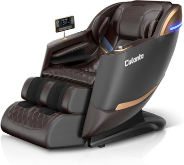 Massage Chair Full Body 53" SL-Track Zero Gravity Shiatsu, Brown | Full-Body Airbags, 5 Modes, 6 Techniques, Body
