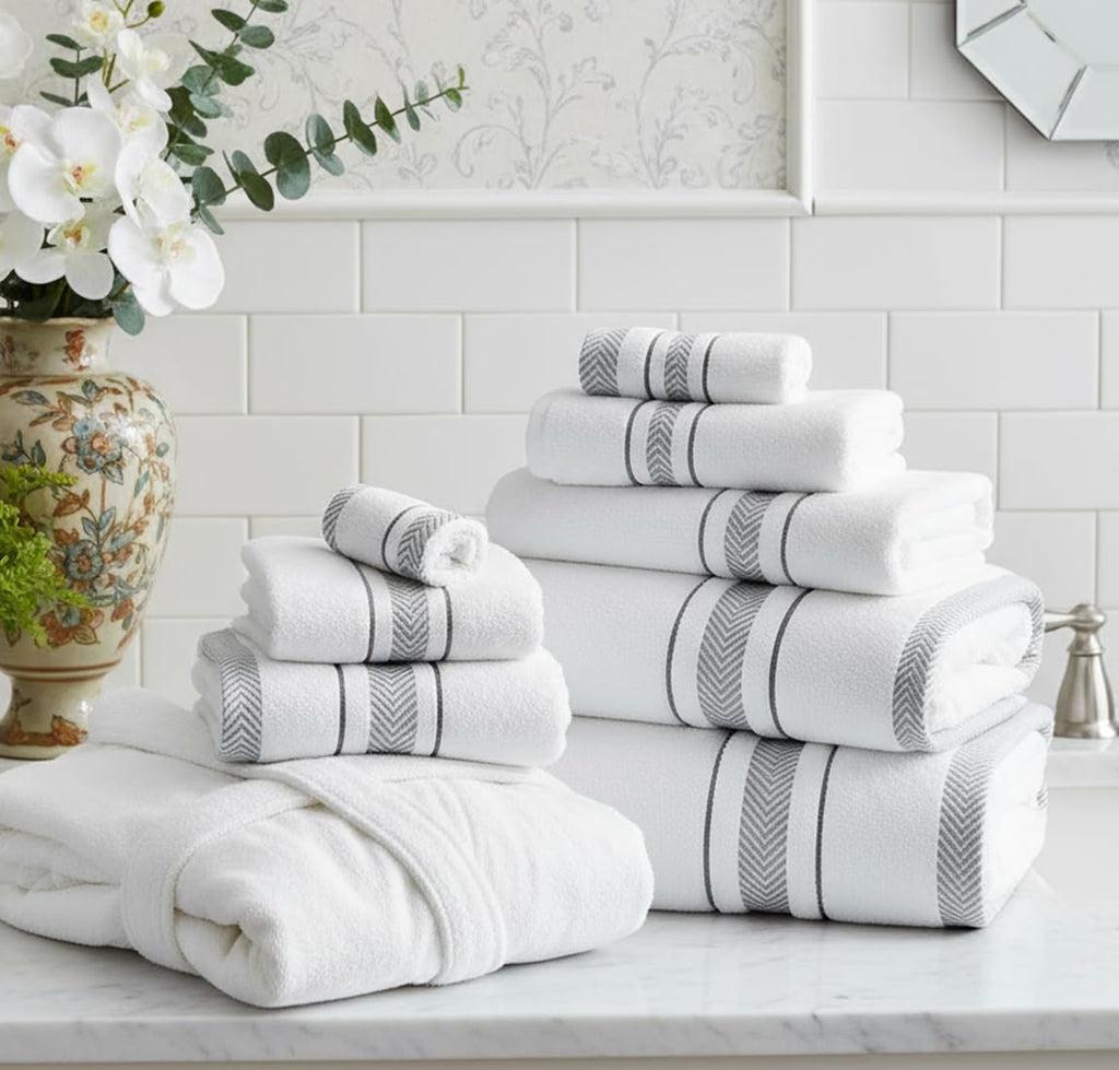 Bath Towels Set - Luxury 6-Piece Cotton Towels, Soft Absorbent & Quick Dry, 600 GSM Bath Towels Spa Quality
