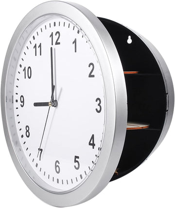 Joyzan Hidden Safe Wall Clock, Secret Diversion Interior Compartment Container Key Storage Box Plastic Battery Operated Mount Decoration...