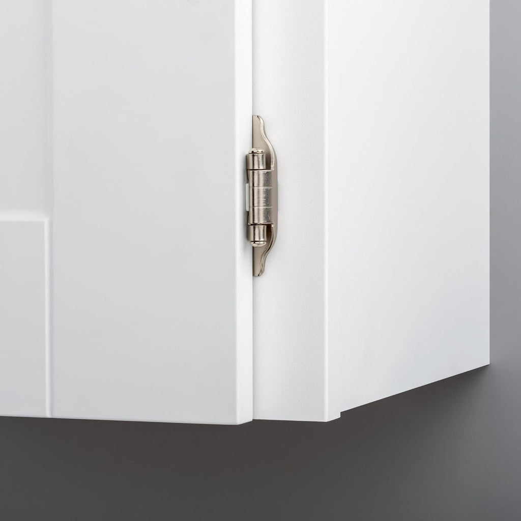 (10-Pack) Self-Closing Cabinet Hinges Semi-Wrap 1/4' Overlay Doors Kitchen/Cabinets/Cupboards/Furniture Satin Nickel