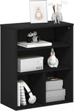 PASIR Book Shelf, 3-Tier Display Bookshelf with Adjustable Shelf, Cube Storage Bookcase, 11.8 x 23.6 x 28.2, Black Oak