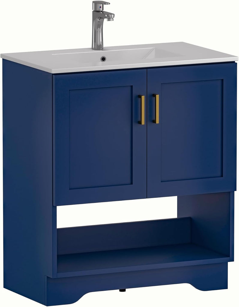 30 Inch Modern Bathroom Vanity with Ceramic Sink