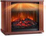 Portable Electric Fireplace Stove Heater with 3D Realistic Flame Effect, Tabletop Space Heater with Overheat Protection, 1500W