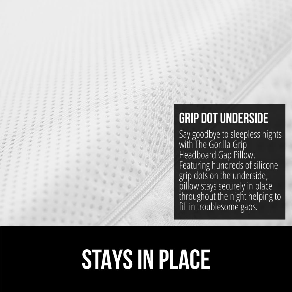 Patented Bed Wedge Pillow for Headboard Gap, King, White