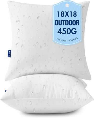18x18 Outdoor Pillows,Set of 2 Throw Pillows Waterproof,Soft Support Throw Inserts Decorative Water Resistant