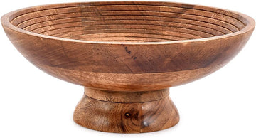 BOWL Mango Wood Round Shaped Serving Bowl For Fruit,Dessert Platter Tray Dish Kitchen Dining Fruit,Dessert,Snack (12"