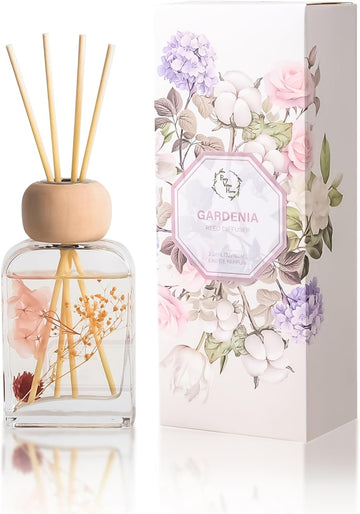 Reed Diffuser Set Gardenia Floral, 3.4 fl oz - Elegant Home Fragrance with Sticks - Long-Lasting Scented Oil Reed - Set of 34