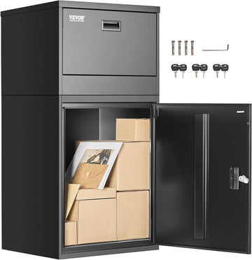 Package Delivery Boxes 38.6 in Mailbox for Parcel with Lock, Galvanized Steel Package Drop Box with Anti-Theft Design