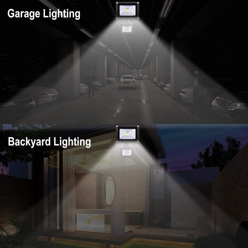 Motion Sensor Flood Lights Outdoor,10W Induction LED Lamp, IP65 Waterproof Spotlight,6500K LED Sensor