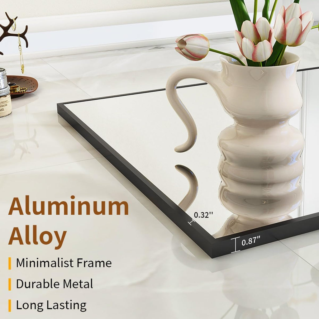 Large Full Length Mirror 78" x 35" - Shatterproof Huge Floor Full Body Mirror with Metal Frame, Freestanding, Wall